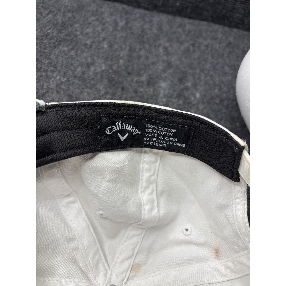 Callaway Golf Hat Cream White Embroidered Logo Adjustable Strap Back Cotton Cap - Picture 8 of 10